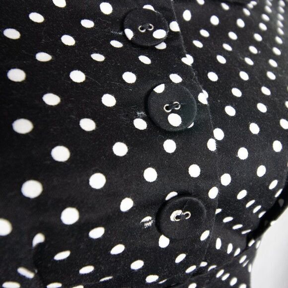 Vintage Cotton Polka Dot black and white dress - Picture 8 of 15